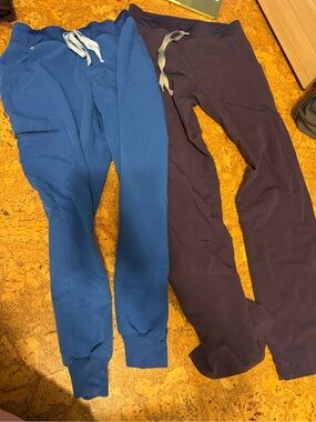 Figs Blue and Deep Purple Women's Scrub Joggers Size S (two pairs)